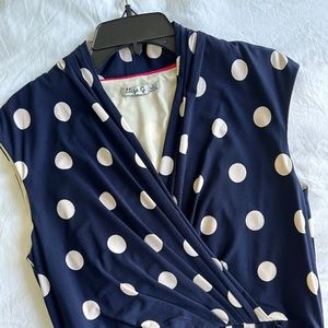 Eliza J Navy Polka Dot Dress (10)